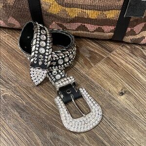 Black and Silver Studded Women's Belt